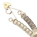 9ct Yellow Gold Heart Lock Gate Bracelet 6"