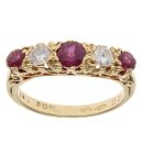 18ct Yellow Gold 0.30ct Brilliant Cut Diamond and Ruby Ring