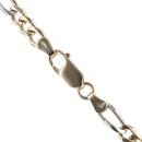 18ct Yellow and White Gold Figaro Chain 24"