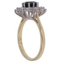 18ct Yellow Gold 0.75ct Brilliant Cut Diamond and Sapphire Cluster Ring