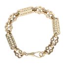 9ct Yellow Gold Stars and Bars Bracelet 7.5"