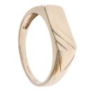 9ct Yellow and White Gold Two Lines Signet Ring