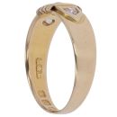 18ct Yellow Gold 0.10ct Diamond and Sapphire Three Stone Ring