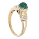 9ct Yellow Gold Malachite And 0.02ct Diamond Ring