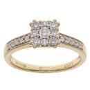 18ct Yellow Gold 0.32ct Brilliant Cut Diamond Cluster Ring