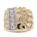 9ct Yellow Gold Cubic Zirconia Nugget Ring