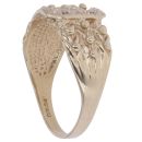 9ct Yellow Gold 0.05ct Diamond Three Row Keeper Buckle Ring