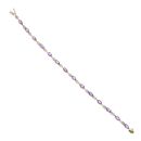 9ct Yellow Gold 0.05ct Diamond And Amethyst Bracelet 7.5"