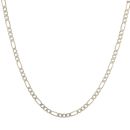 9ct Yellow and White Gold Diamond Cut Figaro Chain 18"