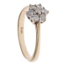 9ct Yellow Gold 0.25ct Brilliant Cut Diamond Cluster Ring