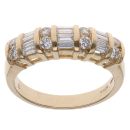 18ct Yellow Gold 0.70ct Brilliant and Baguette Cut Diamond Fancy Ring