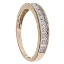 9ct Yellow Gold 0.25ct Brilliant Cut Diamond Half Eternity Ring