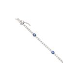 18ct White Gold 3.00ct Brilliant Cut Diamond And Sapphire Bracelet 7"