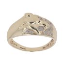 9ct Yellow Gold 0.05ct Diamond Panther Ring
