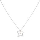 18ct White Gold 0.08ct Diamond Star Pendant and Chain 18"