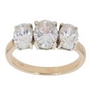 9ct Yellow Gold Cubic Zirconia Three Stone Ring