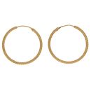 22ct Yellow Gold Dot Cut Hoop Earrings