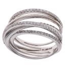 18ct White Gold 0.75ct Brilliant Cut Diamond Crossover Ring