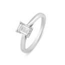 18ct White Gold 1.00ct Emerald Cut Lab Grown Diamond Solitaire Ring G VS