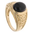 9ct Yellow Gold Black Gemstone Cabochon Signet Ring