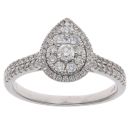 Platinum 0.75ct Brilliant Cut Diamond Cluster Ring