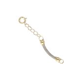 14ct Yellow and White Gold Bar and Heart Bracelet 7.5"