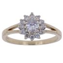9ct Yellow Gold Cubic Zirconia Cluster Ring