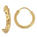 22ct Yellow Gold Dot Grain Hoop Earrings