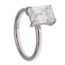 9ct White Gold 3.23ct Emerald Cut Lab Grown Diamond Solitaire Ring