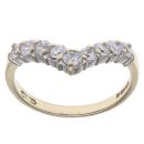 9ct Yellow Gold Cubic Zirconia Wishbone Ring