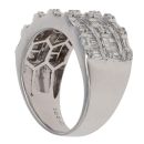18ct White Gold Baguette And Brilliant Cut Diamond Fancy Ring