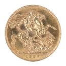 1927 George V Large Head South Africa Full Sovereign Coin