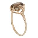 9ct Yellow Gold Smoky Quartz Solitaire Ring