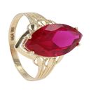 14ct Yellow Gold Red Gem Ring