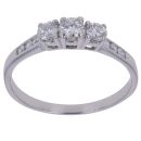 18ct White Gold 0.50ct Brilliant Cut Diamond Trilogy Ring