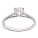 18ct White Gold 0.40ct Flower Cut Diamond Solitaire Ring