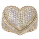 9ct Yellow Gold Cubic Zirconia Heart Signet Ring