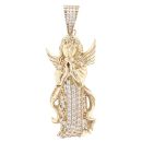 9ct Yellow Gold Cubic Zirconia Angel Pendant
