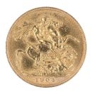 1904 Edward VII Large Head UK Full Sovereign Coin