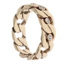 9ct Yellow Gold 0.10ct Brilliant Cut Diamond Curb Style Ring