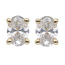9ct Yellow Gold 2.00ct Oval Cut Lab Grown Diamond Solitaire Earrings