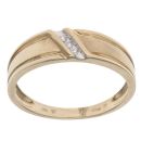 9ct Yellow Gold 0.05ct Diamond Trilogy Signet Ring