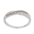 9ct White Gold 0.05ct Brilliant Cut Diamond Crossover Ring