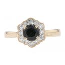 9ct Yellow Gold 0.41ct Diamond And Sapphire Ring