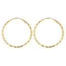 22ct Yellow Gold Faceted Hoop Earrings