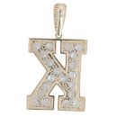 9ct Yellow Gold Cubic Zirconia K Initial Pendant
