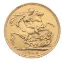 1904 Edward VII Large Head UK Full Sovereign Coin