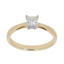 18ct Yellow Gold 0.50ct Princess Cut Diamond Solitaire Ring