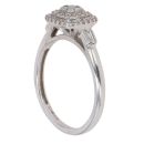 9ct White Gold 0.27ct Baguette And Brilliant Cut Diamond Cluster Ring