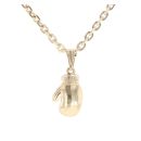9ct Yellow Gold Boxing Glove Pendant And Belcher Chain 16"